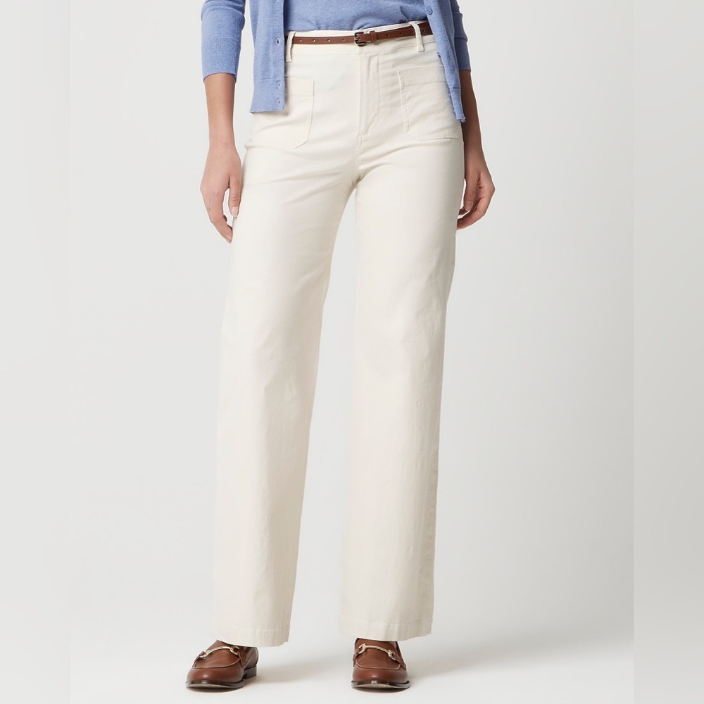 J Crew Petite Lizzie high-rise patch-pocket wide-leg pant BW805